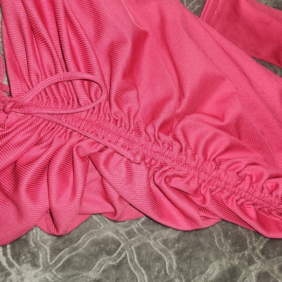 Pink BodyCon Ruched Dress - Picture 2 of 5